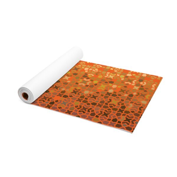 Orange Yoga Mat - Gold & Brown Geo Design - Image 2