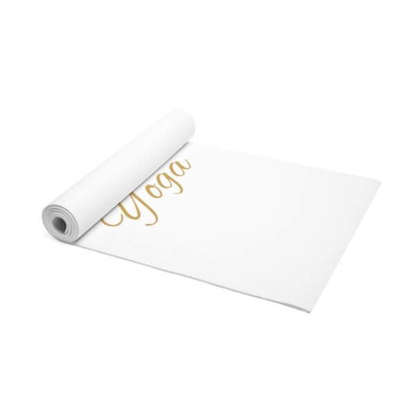 Yoga Mat - White & Gold Animal Print Heart - Image 2