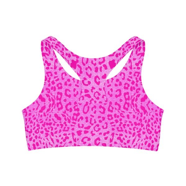 Hot Pink Cheetah Print Seamless Sports Bra - Image 4