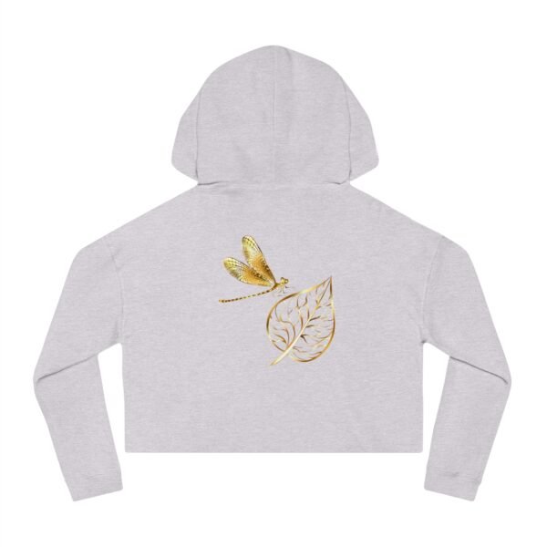 Cropped Hoodie - Gold Leaf & Dragonfly - Image 4