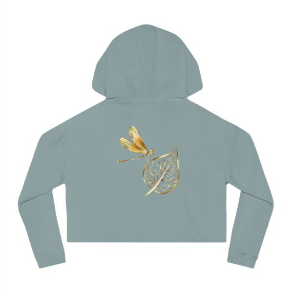 Cropped Hoodie - Gold Leaf & Dragonfly - Image 6