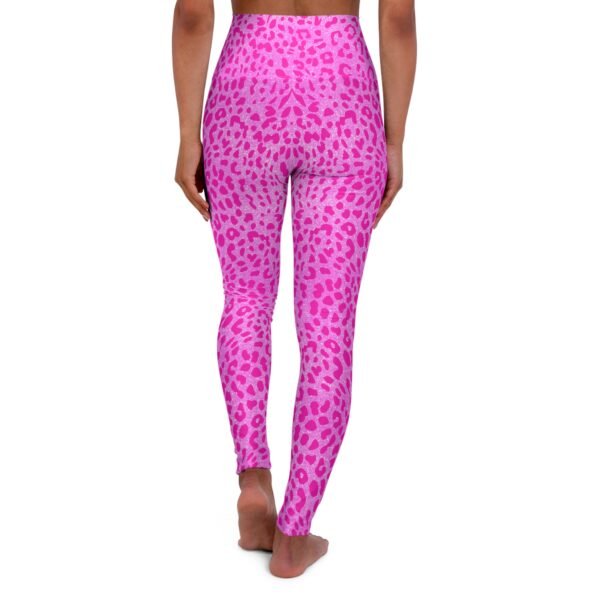 Hot Pink Cheetah Print Yoga Leggings - Image 2