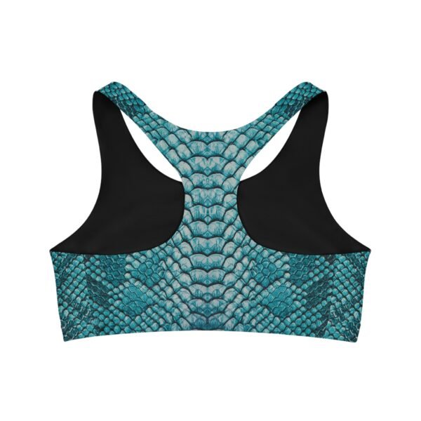 Teal Snakeskin Seamless Sports Bra - Image 2
