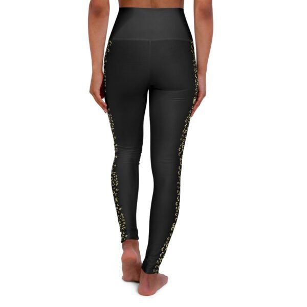 Shiny Gold Cheetah Stripe Yoga Leggings - Image 2