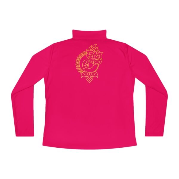 Quarter-Zip Pullover - Gold Peacock Print - Image 3