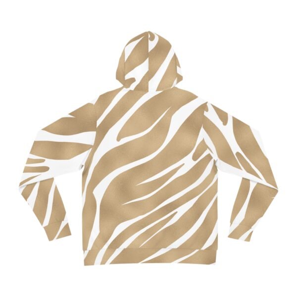 Woman's Soft Beige Zebra Print Hoodie - Image 3