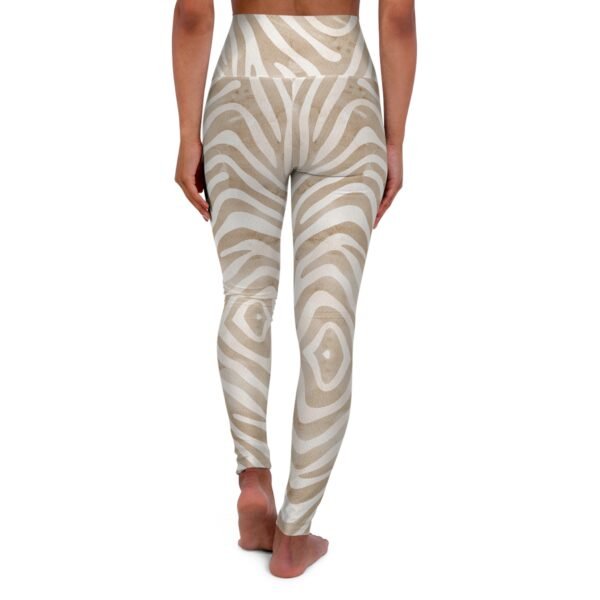 Gold Zebra Print Yoga Leggings - Image 2