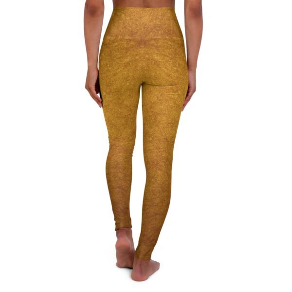 Yoga Leggings - Gold Crushed Velvet Print - Image 2