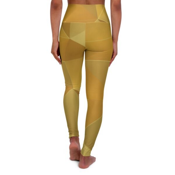 Yoga Leggings - Gold Geometric Pattern - Image 2