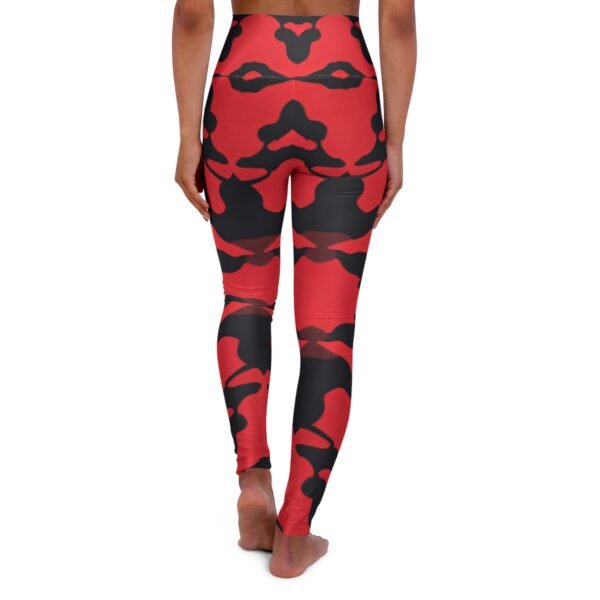 Red Camouflage Print Yoga Leggings - Image 2