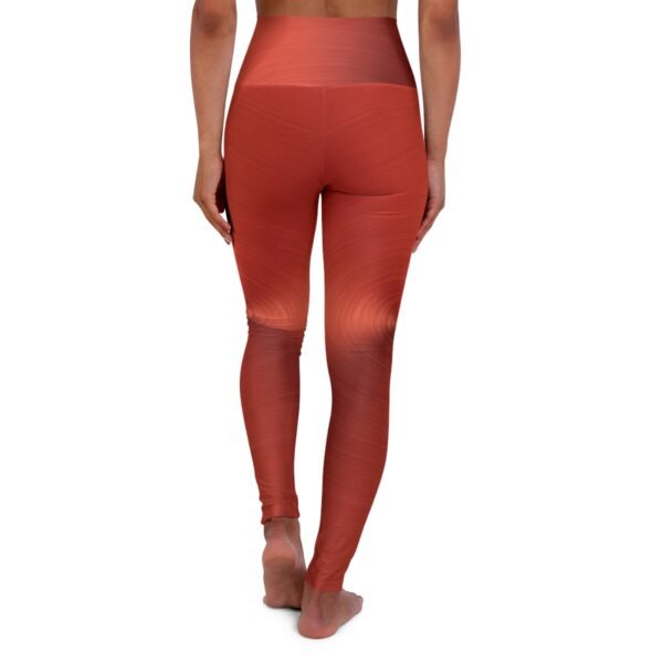 Yoga Leggings - Shiny Red Metallic Print - Image 3