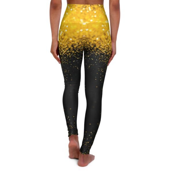 Gold & Black Sparkle Yoga Leggings - Image 2