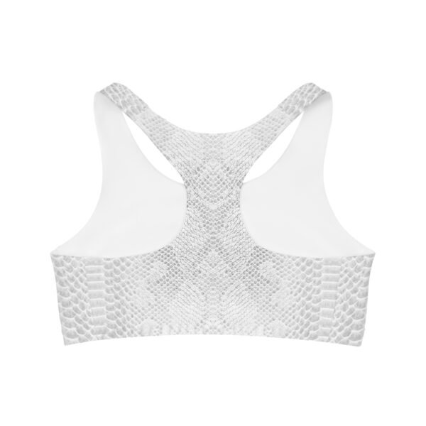 White Snakeskin Sports Bra - Image 2