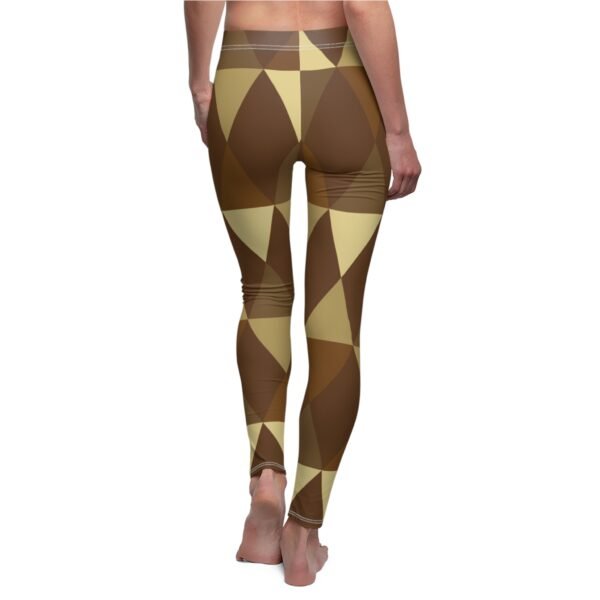 Leggings - Gold & Brown Diamond Print - Image 2
