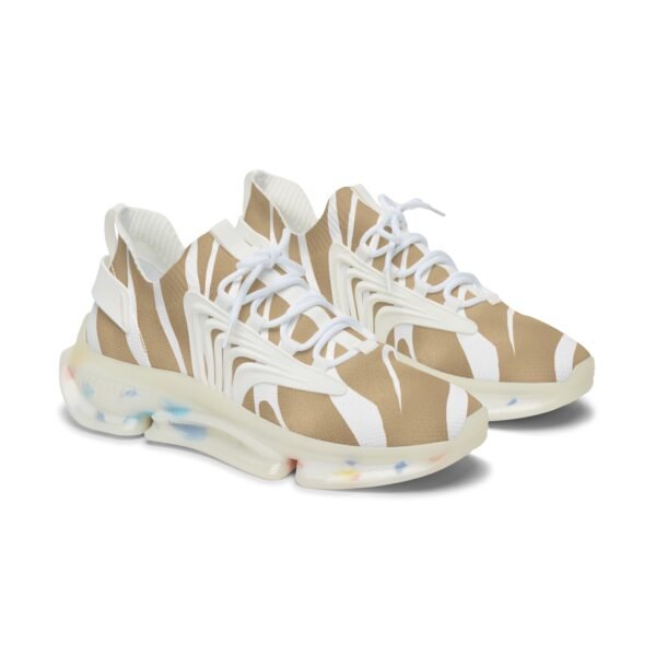 Beige Zebra Print Mesh Sneakers