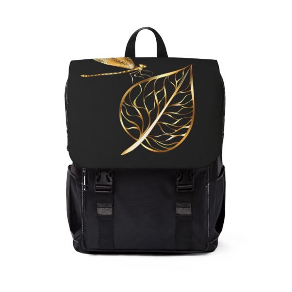 Backpack - Gold Leaf & Dragonfly Graphic