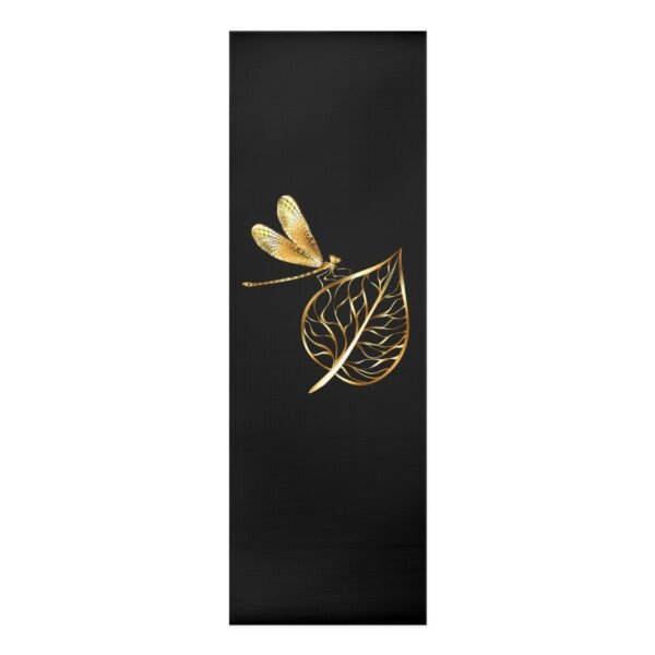 Yoga Mat - Gold Leaf & Dragonfly Graphic