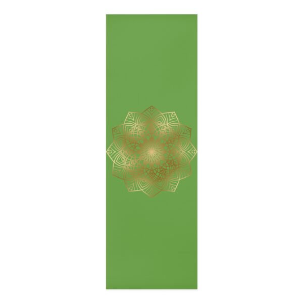 Yoga Mat - Green with Gold Mandela Design