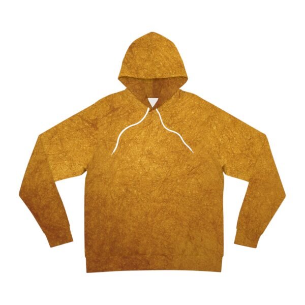 Crushed Suede Print Fashion Hoodie in Gold