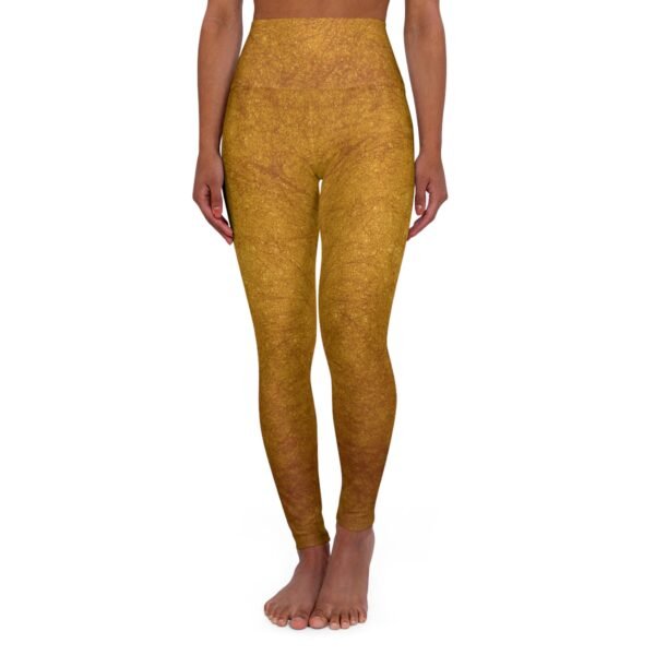 Yoga Leggings - Gold Crushed Velvet Print