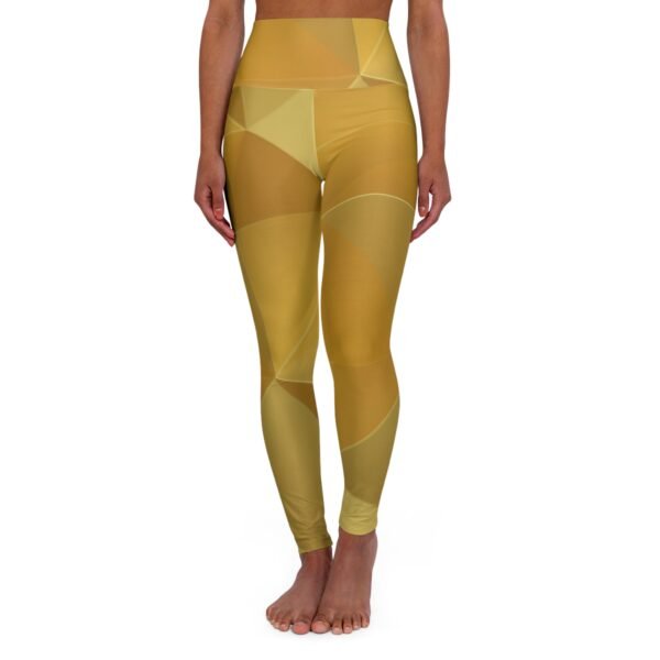 Yoga Leggings - Gold Geometric Pattern