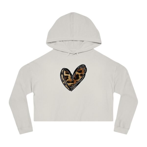 Cropped Hoodie - Animal Print Heart Design - Image 7