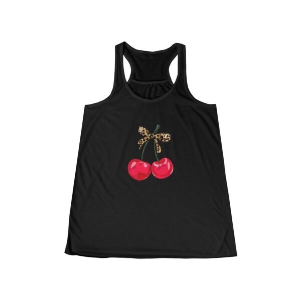 Tank Top - Cherry Animal Print Bow Graphic