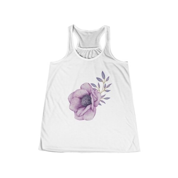 Purple Flower Razor Back Tank Top - Image 3