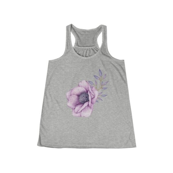 Purple Flower Razor Back Tank Top - Image 4