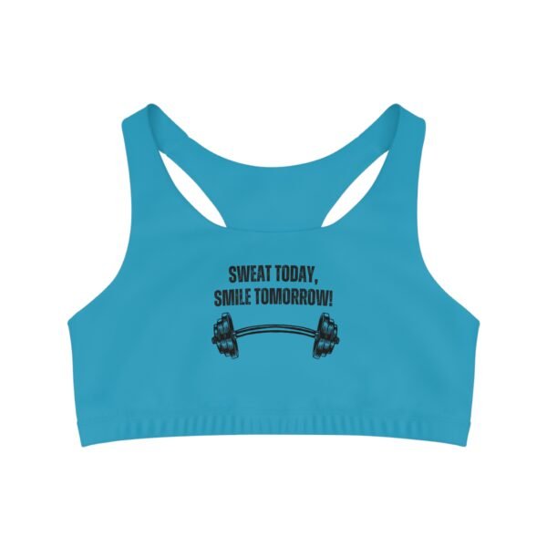 Blue Seamless Sports Bra Inspiration Quote