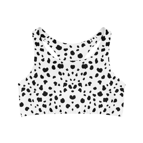 Seamless Dalmation Print Sports Bra