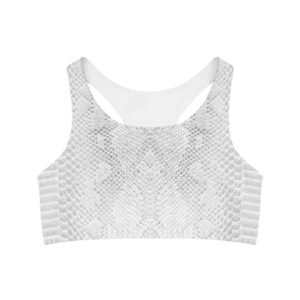 White Snakeskin Sports Bra