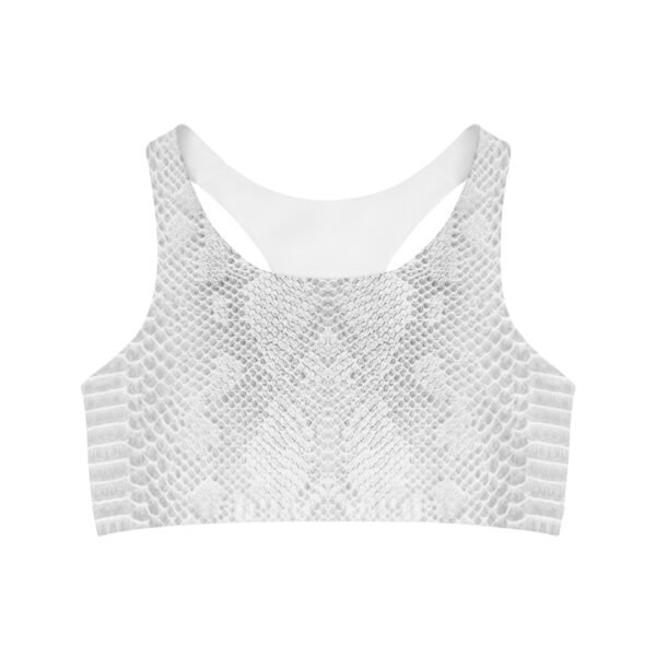 White Snakeskin Sports Bra