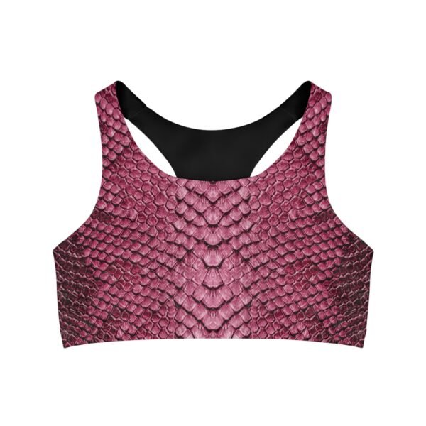 Fuschia Snakeskin Seamless Sports Bra