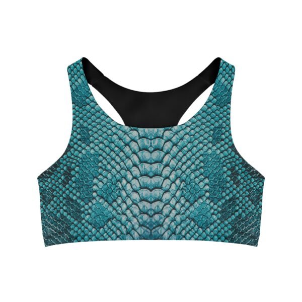 Teal Snakeskin Seamless Sports Bra