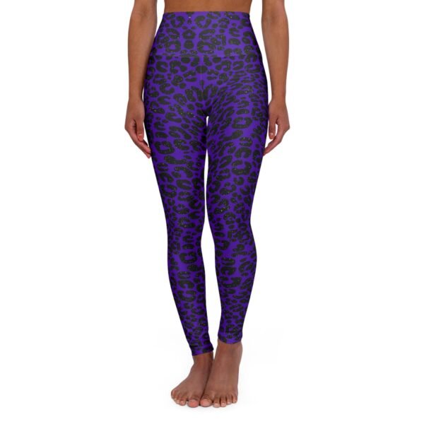 Dark Blue Cheetah Print Yoga Leggings