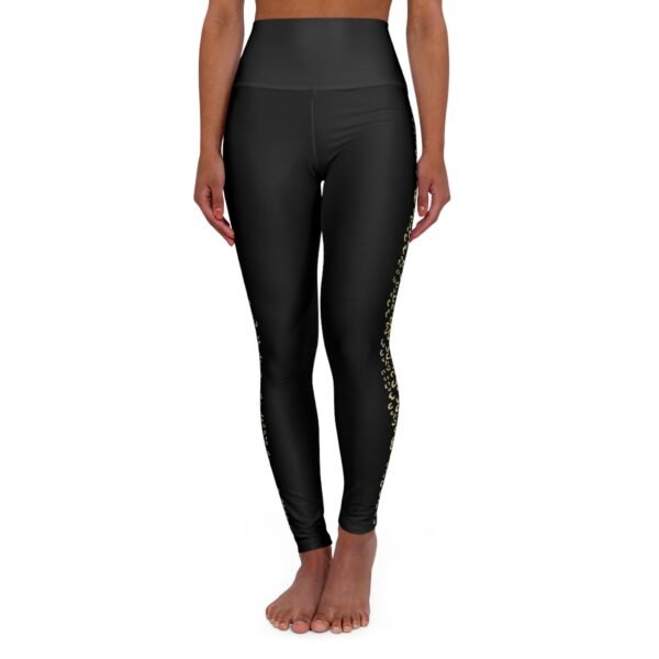 Shiny Gold Cheetah Stripe Yoga Leggings - Image 3