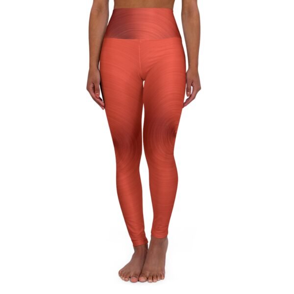 Yoga Leggings - Shiny Red Metallic Print