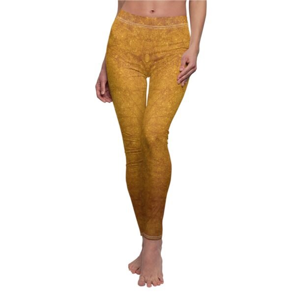 Leggings - Gold Crushed Velvet Print