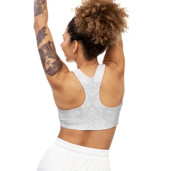 White Snakeskin Sports Bra - Image 4