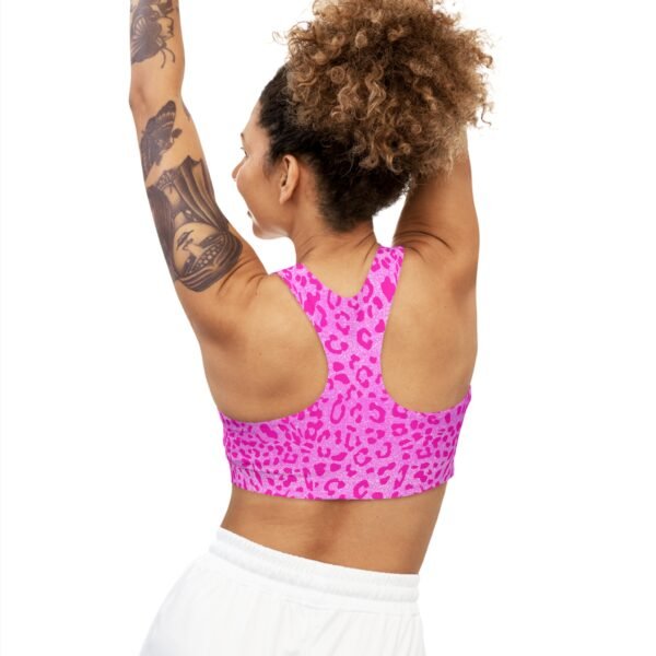 Hot Pink Cheetah Print Seamless Sports Bra - Image 3