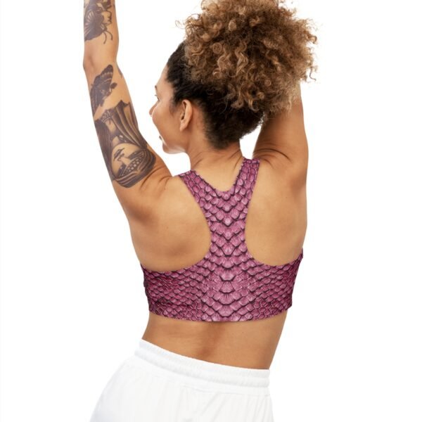 Fuschia Snakeskin Seamless Sports Bra - Image 4