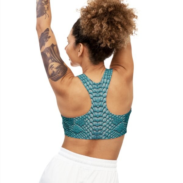 Teal Snakeskin Seamless Sports Bra - Image 4