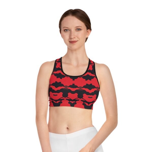 Red Camouflage Sports Bra - Image 3