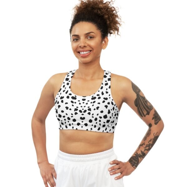 Seamless Dalmation Print Sports Bra - Image 3