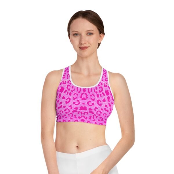 Hot Pink Cheetah Seamless Sports Bra - Image 3