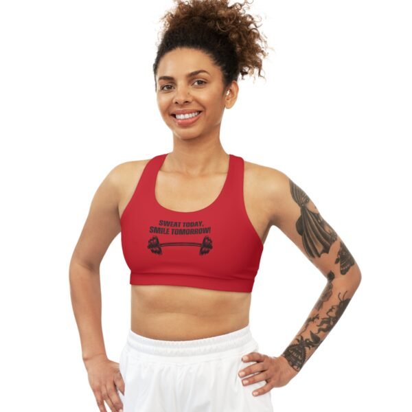 Red Seamless Sports Bra Inspiration Quote - Image 3