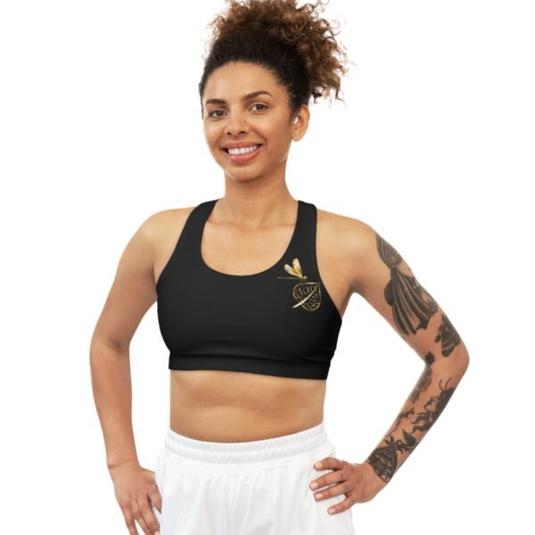 Gold Leaf & Dragonfly Seamless Sports Bra - Image 3