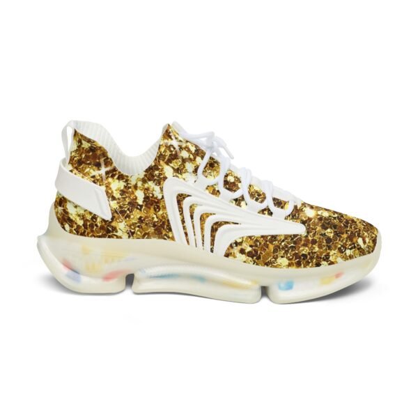 Gold Sparkle Print Mesh Sneakers - Image 3