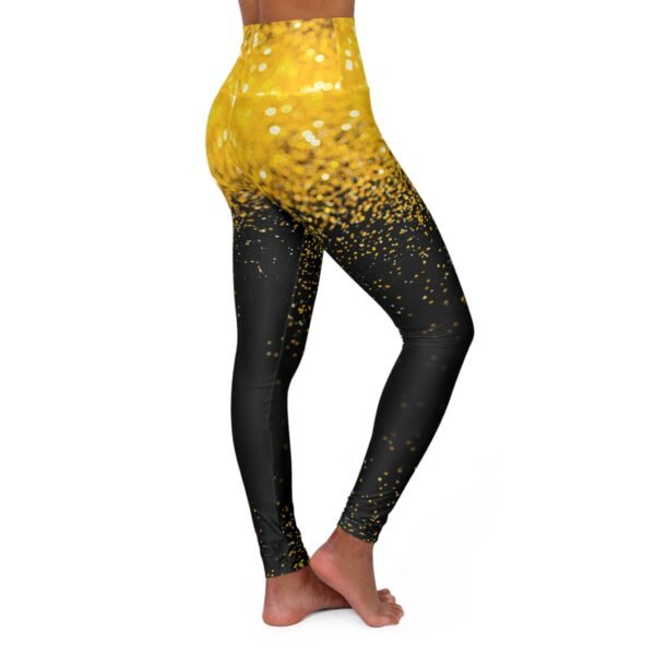 Gold & Black Sparkle Yoga Leggings - Image 3